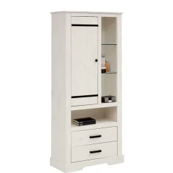 Discount Kiefernschrank Siluzia Vitrinenschrank