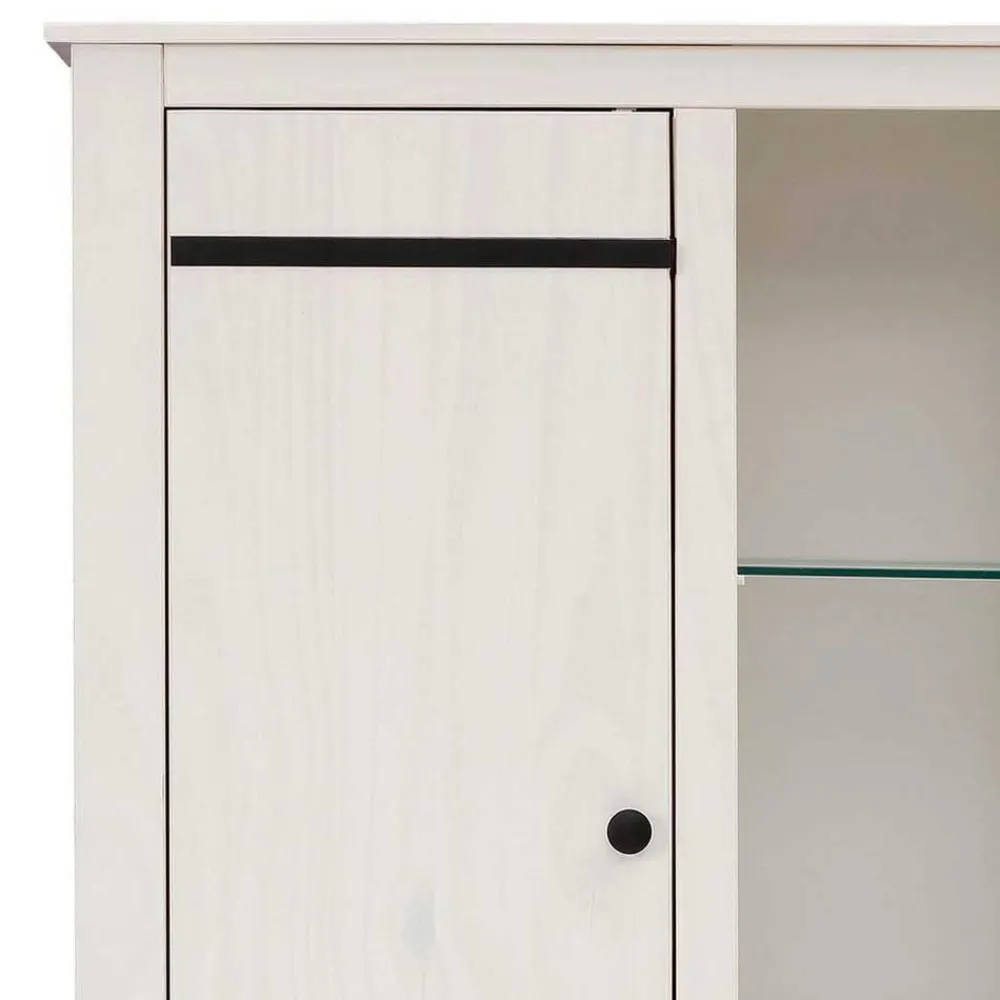 Discount Kiefernschrank Siluzia Vitrinenschrank