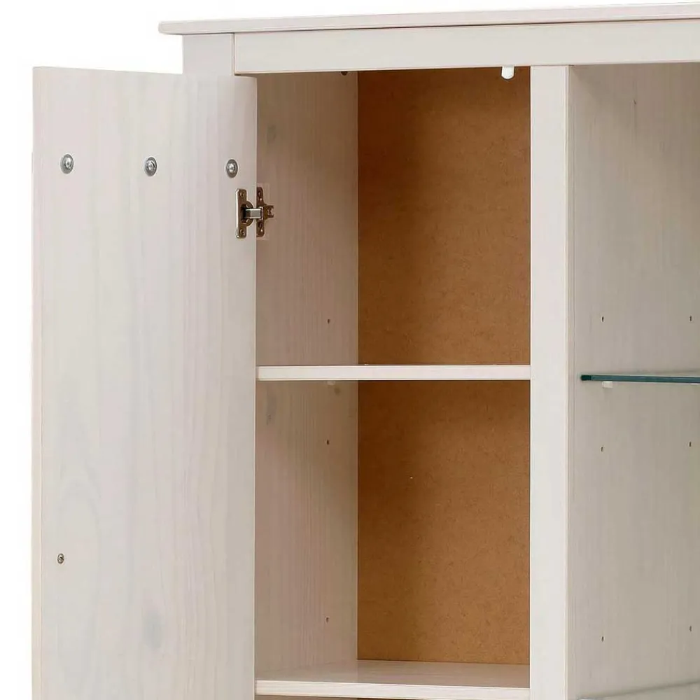 Discount Kiefernschrank Siluzia Vitrinenschrank