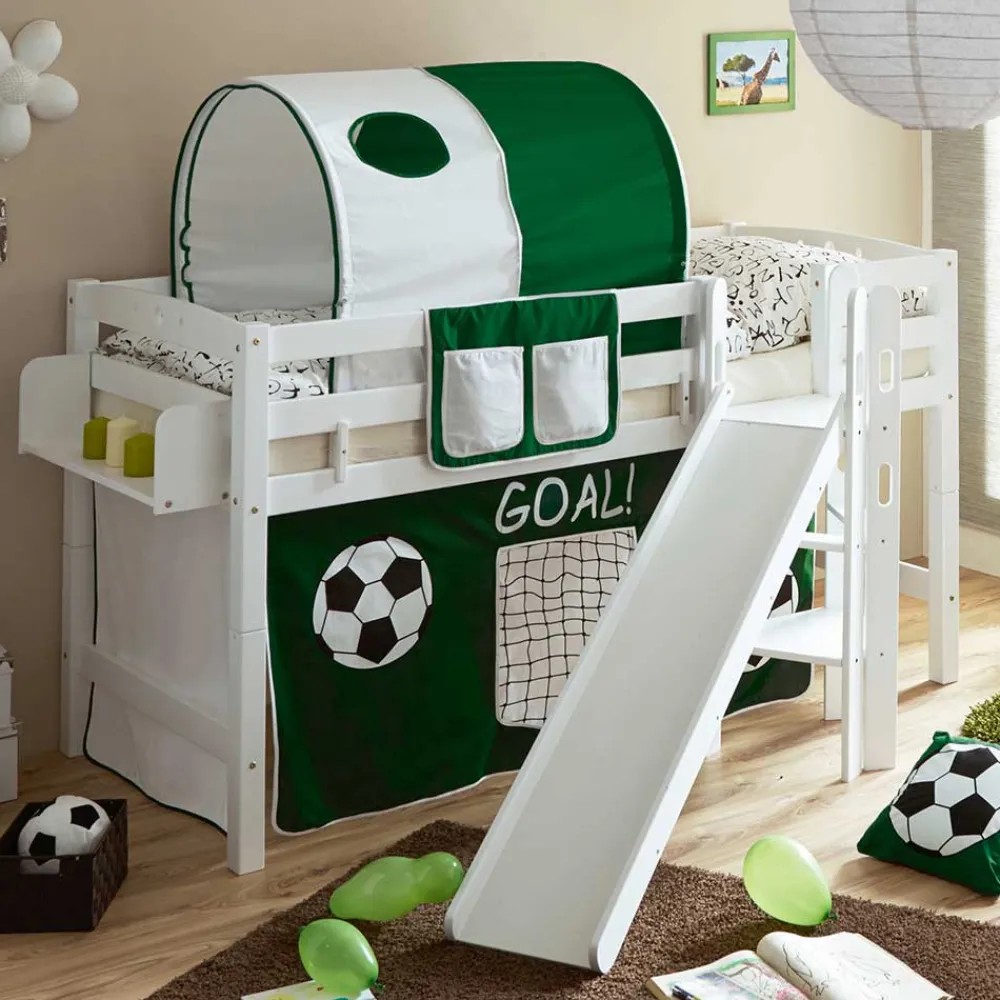 Discount Kinder Halbhochbett Solcho Kinder Kinderbetten|Kinderhochbetten