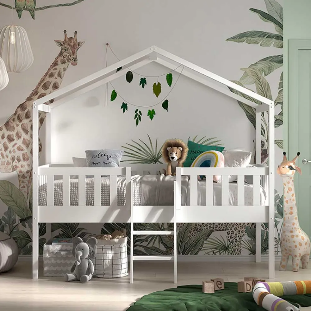 Discount Kinder Hausbett mit Leiter Comi Kinder Kinderbetten|Kinderhochbetten