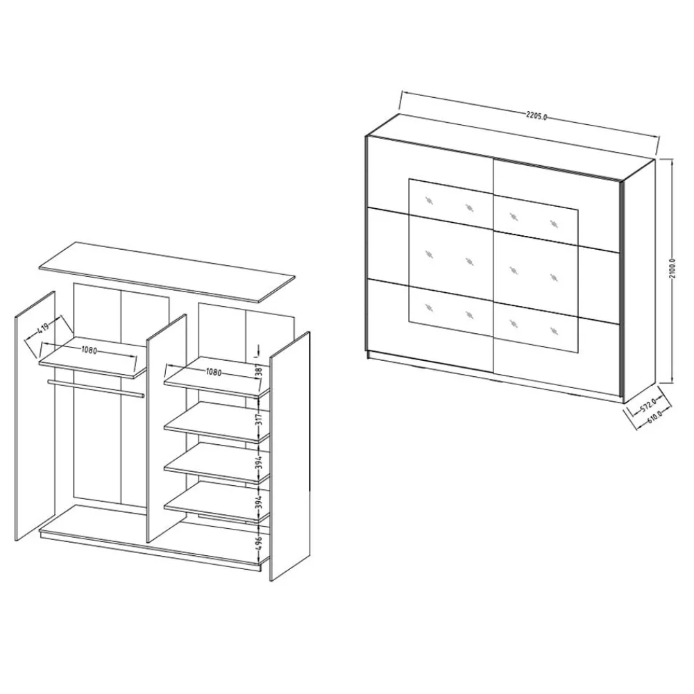 Kleiderschrank Mezzo Schiebetürenschränke
