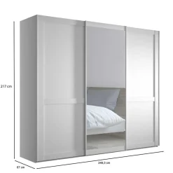 Kleiderschrank Schwebetüren weiß Tudana*Pharao24 Best