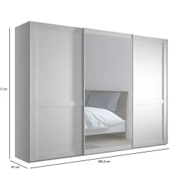 Kleiderschrank Schwebetüren weiß Tudana*Pharao24 Best