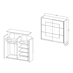 Kleiderschrank Schwebetüren Jannik*Pharao24 Hot