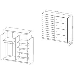 Kleiderschrank Schwebetüren Salassos*Pharao24 Hot