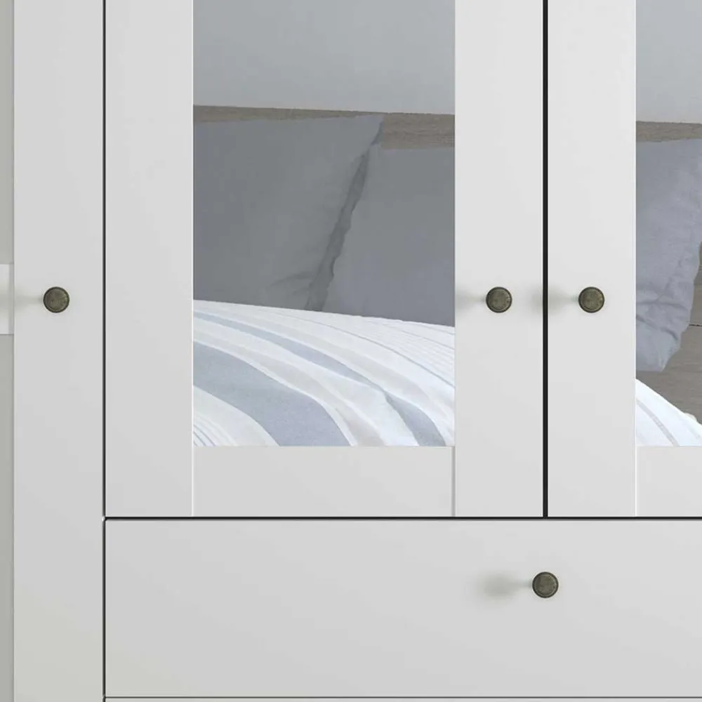 Clearance Kleiderschrank weiss Tudana Drehtürenschränke|Kleiderschränke