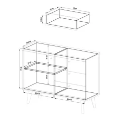 Kombikommode Levanca Küchenkommode|Wohnzimmerkommoden
