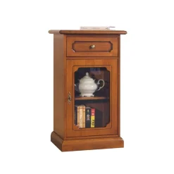 Clearance Kommode mit Glastür Cadruna Massivholz Kommoden|Hochkommoden