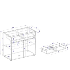 Kommode mit Schublade Uzniana Küchenkommode|Wohnzimmerkommoden