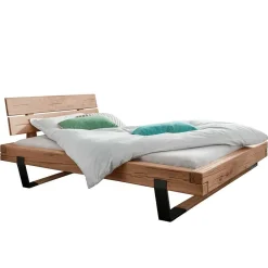 Landhaus Balken Bett massiv Linie*Pharao24 Online