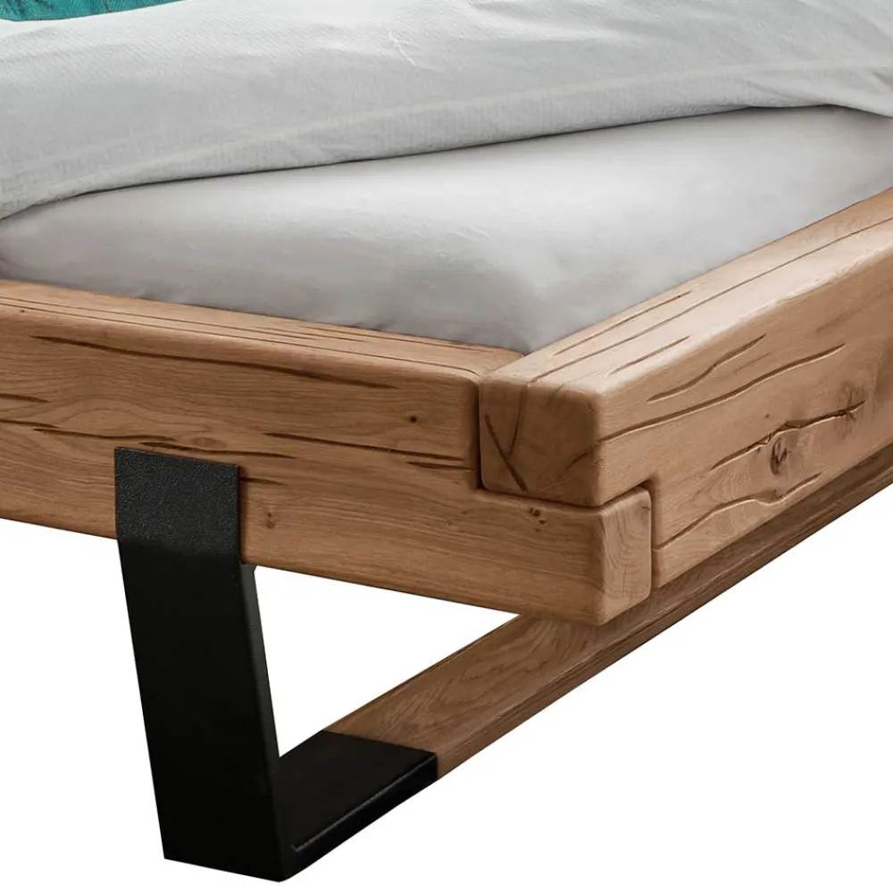 Landhaus Balken Bett massiv Linie*Pharao24 Online