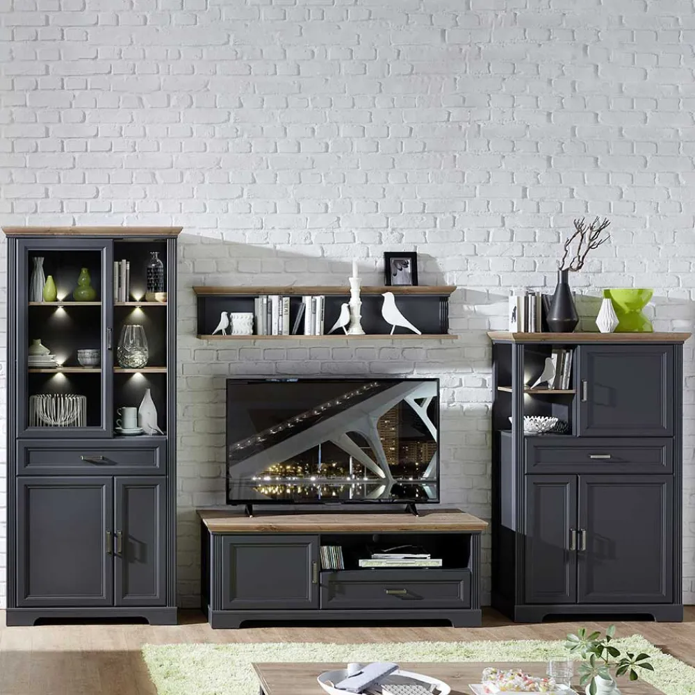 Landhaus Design Wohnwand Valgura Wohnzimmerschrank