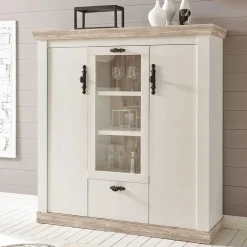 Outlet Landhaus Highboard Flurencina Esszimmerkommoden|Highboards