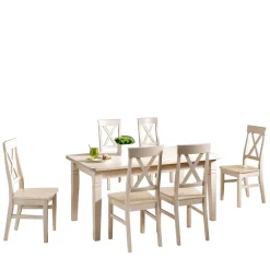 New Landhaus Sitzgruppe Megida Tisch Mit Stühlen|Esszimmer Sets