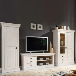 Hot Landhaus Wohnwand Mures Wohnwand 300 Cm|Massivholz Wohnwände