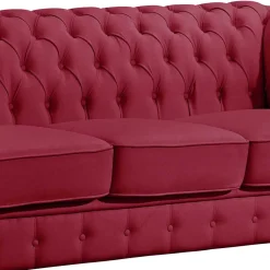 Leder Sofa Rot Dreisitzer Zoreca*Pharao24 New