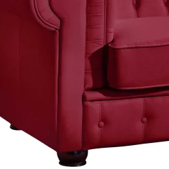 Leder Sofa Rot Dreisitzer Zoreca*Pharao24 New