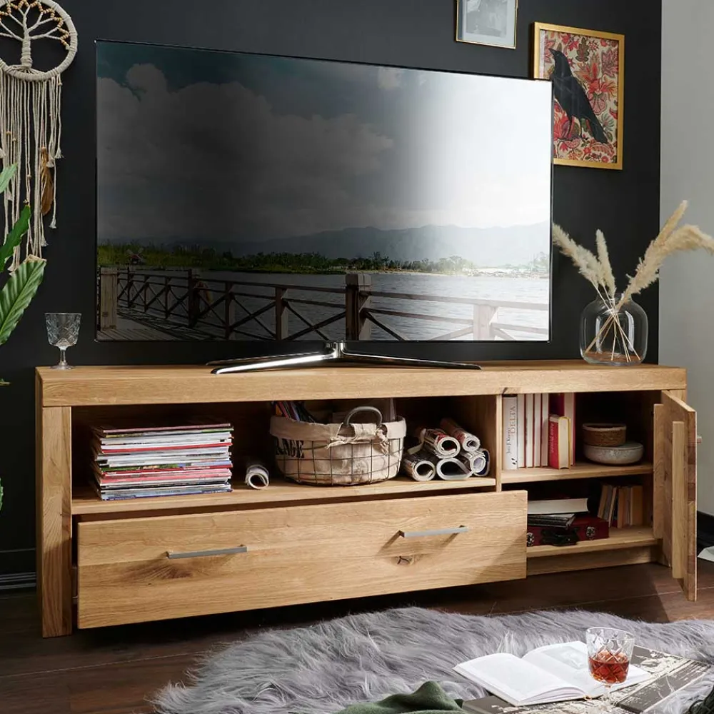 New Lowboard Wildeiche Divrina Massivholz Tv Möbel|Fernsehtische
