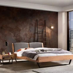 Sale Massivholz Bettgestell mit Polster Etienne Doppelbetten|Massivholzbetten