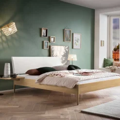 Outlet Massivholz Doppelbett Eiche hell Spiaggi Massivholzbetten