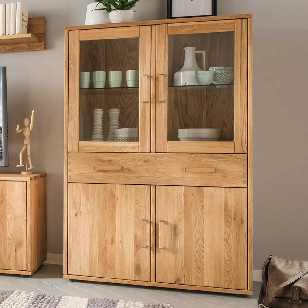 Sale Massivholz Highboard Dulcian Stauraumvitrinen|Highboards