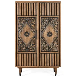 New Massivholzschrank Piatra Vitrinenschrank