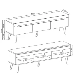 Discount Moderne TV Wohnwand Tomya Wohnwand 300 Cm