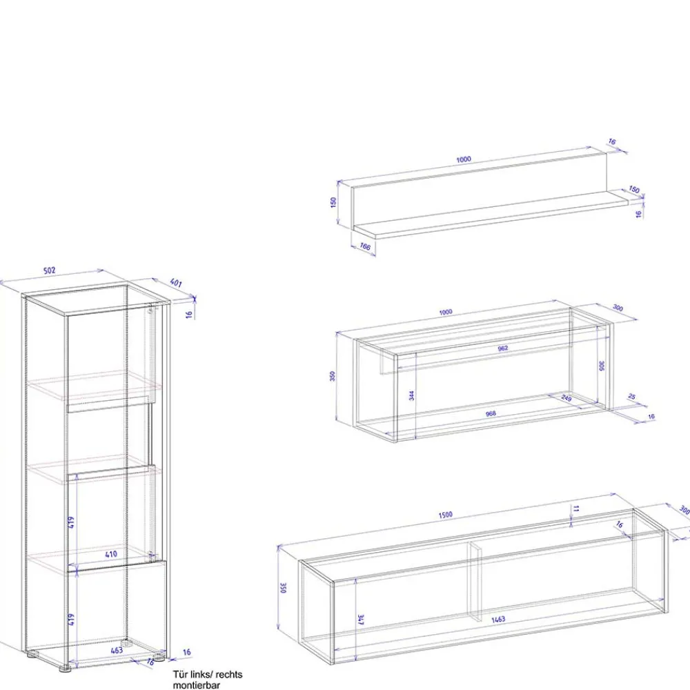 Online Moderne Wohnzimmermöbel Uzniana Moderne Wohnwände|Wohnwand 350 Cm