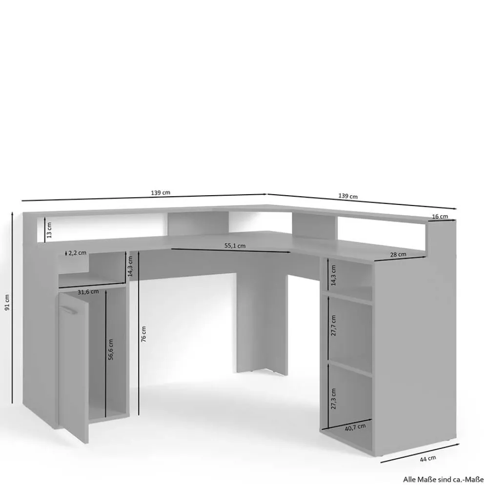 Discount Moderner Eckschreibtisch Delphima Schreibtische