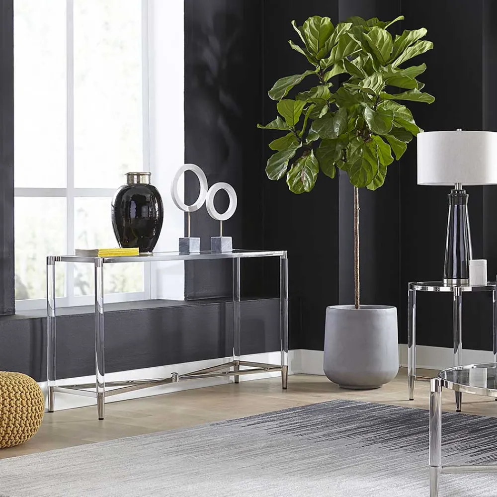 Outlet Moderner Konsolentisch Tomima Glastische|Konsolentische