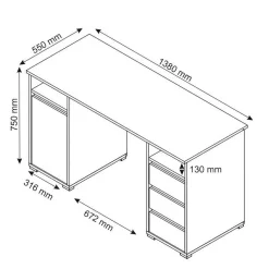 Moderner Schreibtisch Satorino Computertische|Jugendschreibtische