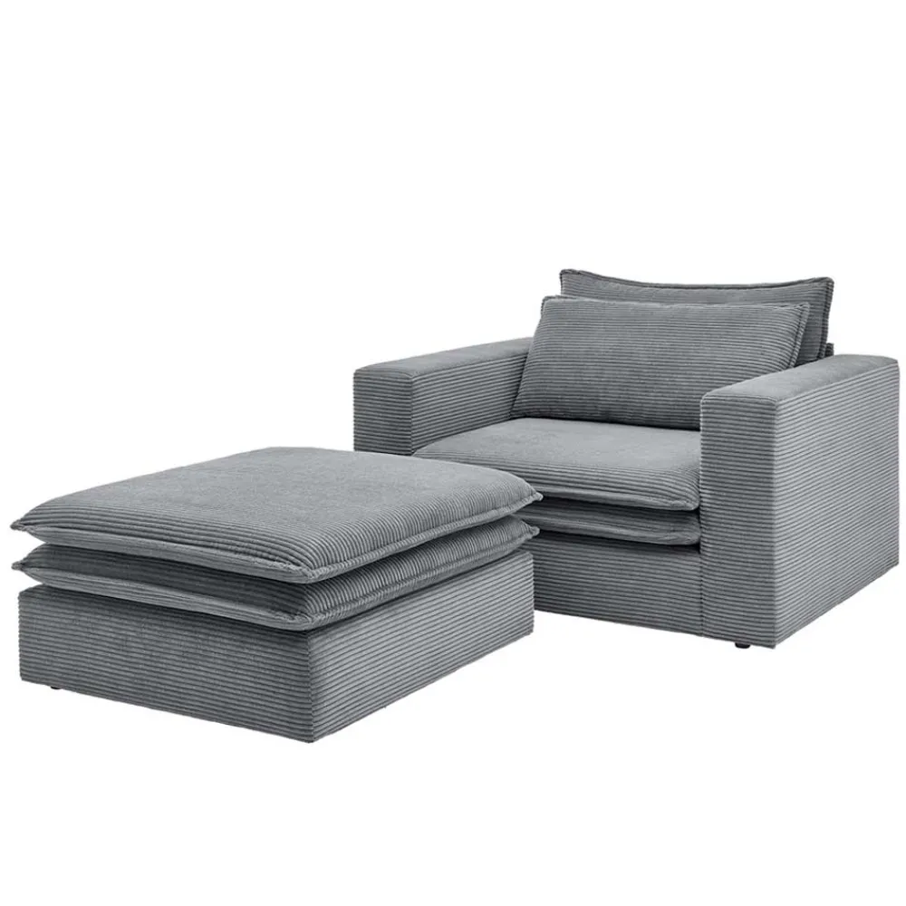 Sale Moderner Sessel mit Hocker Eltusa Relaxsessel