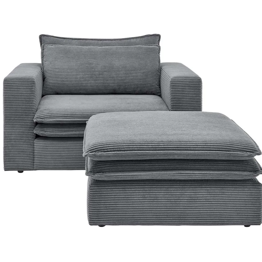 Sale Moderner Sessel mit Hocker Eltusa Relaxsessel