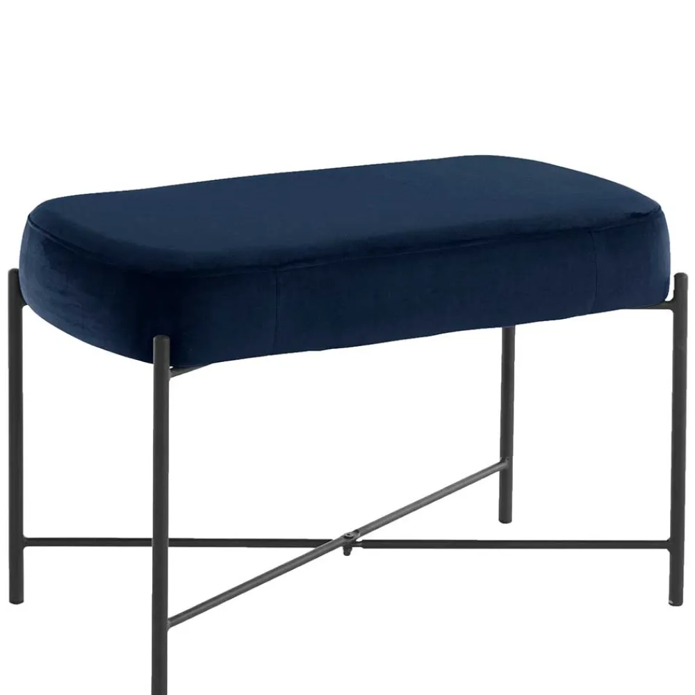 Discount Polsterbank Samt Blau Veromica Küchenbank|Sitzbänke