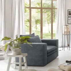 Clearance Polstersessel Anthrazit Cord Eltusa Polstermöbel|Wohnzimmer Sessel