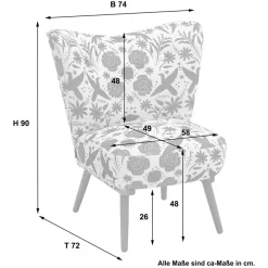 Discount Polstersessel blau weiß Milan Polstermöbel|Wohnzimmer Sessel