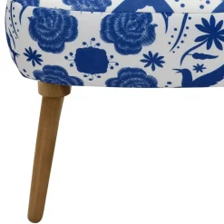 Discount Polstersessel blau weiß Milan Polstermöbel|Wohnzimmer Sessel