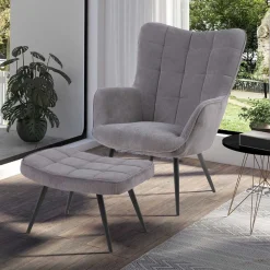 Polstersessel mit Hocker Dalicia Relaxsessel