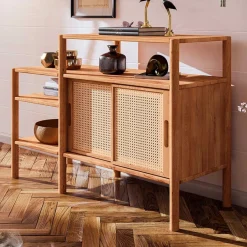 Clearance Regal mit Schiebetüren Artjes Wohnzimmerregale|Massivholzregale