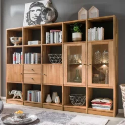 Discount Regalkombination mit Glastüren Dascalo Raumteiler|Regalwände