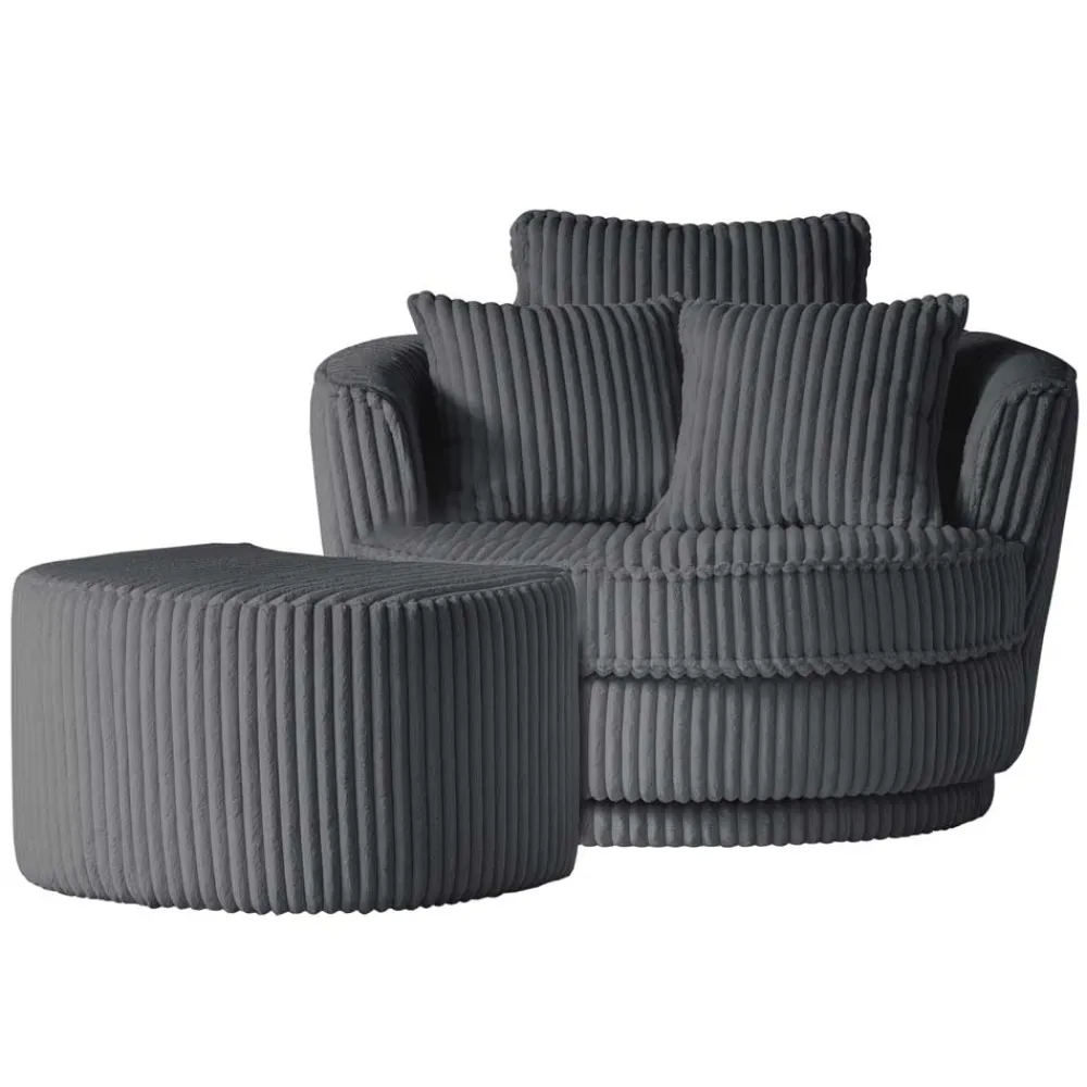 Clearance Retro Drehsessel mit Hocker Tresema Wohnzimmer Sessel|Relaxsessel