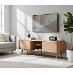 New Retro TV Lowboard Baylee Massivholz Tv Möbel|Fernsehtische