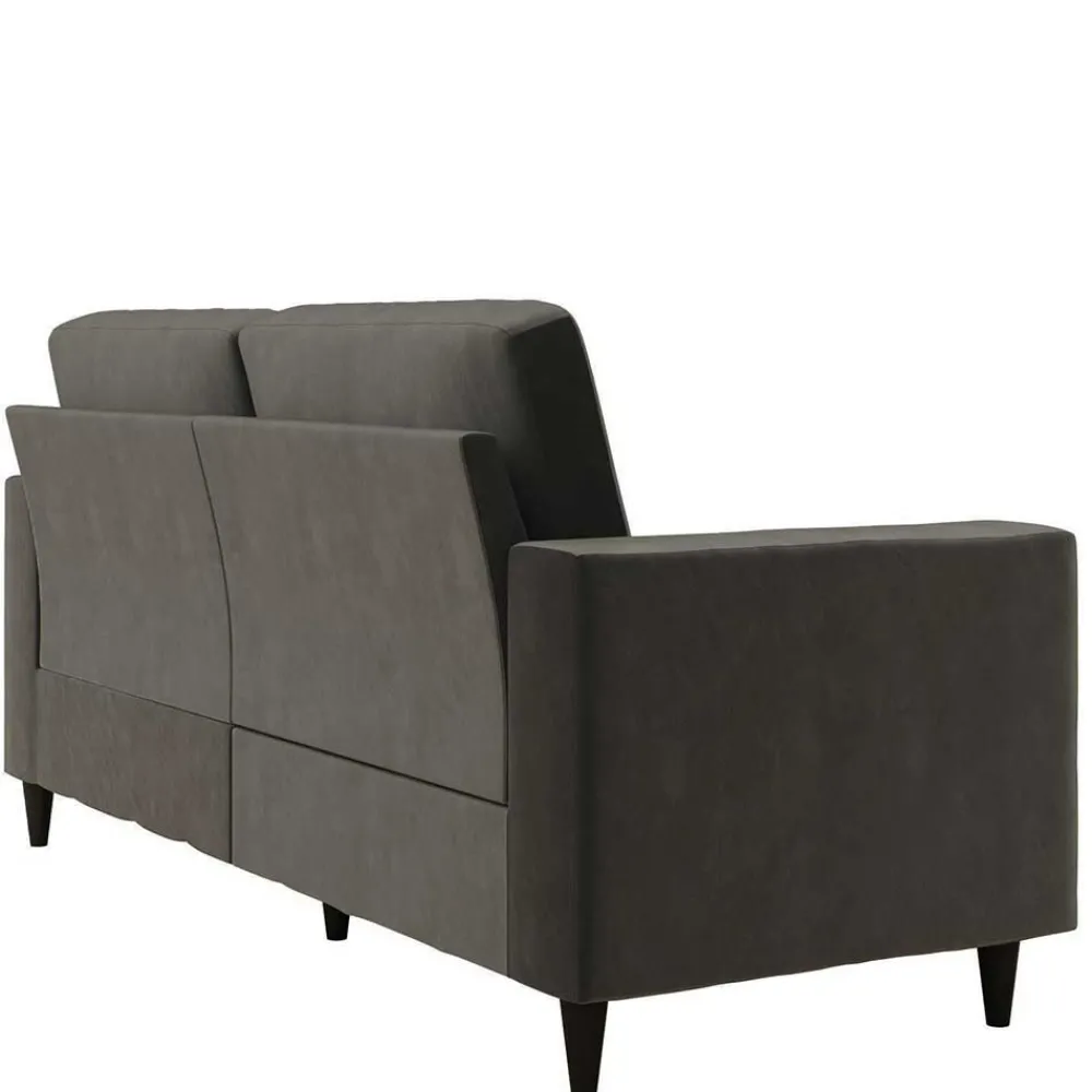 Discount Samt Sofa grau Alfons 3 Sitzer Sofa
