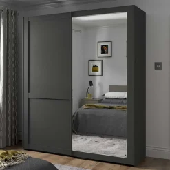 Hot Schiebetürenschrank Dunkelgrau Hierro Schiebetürenschränke