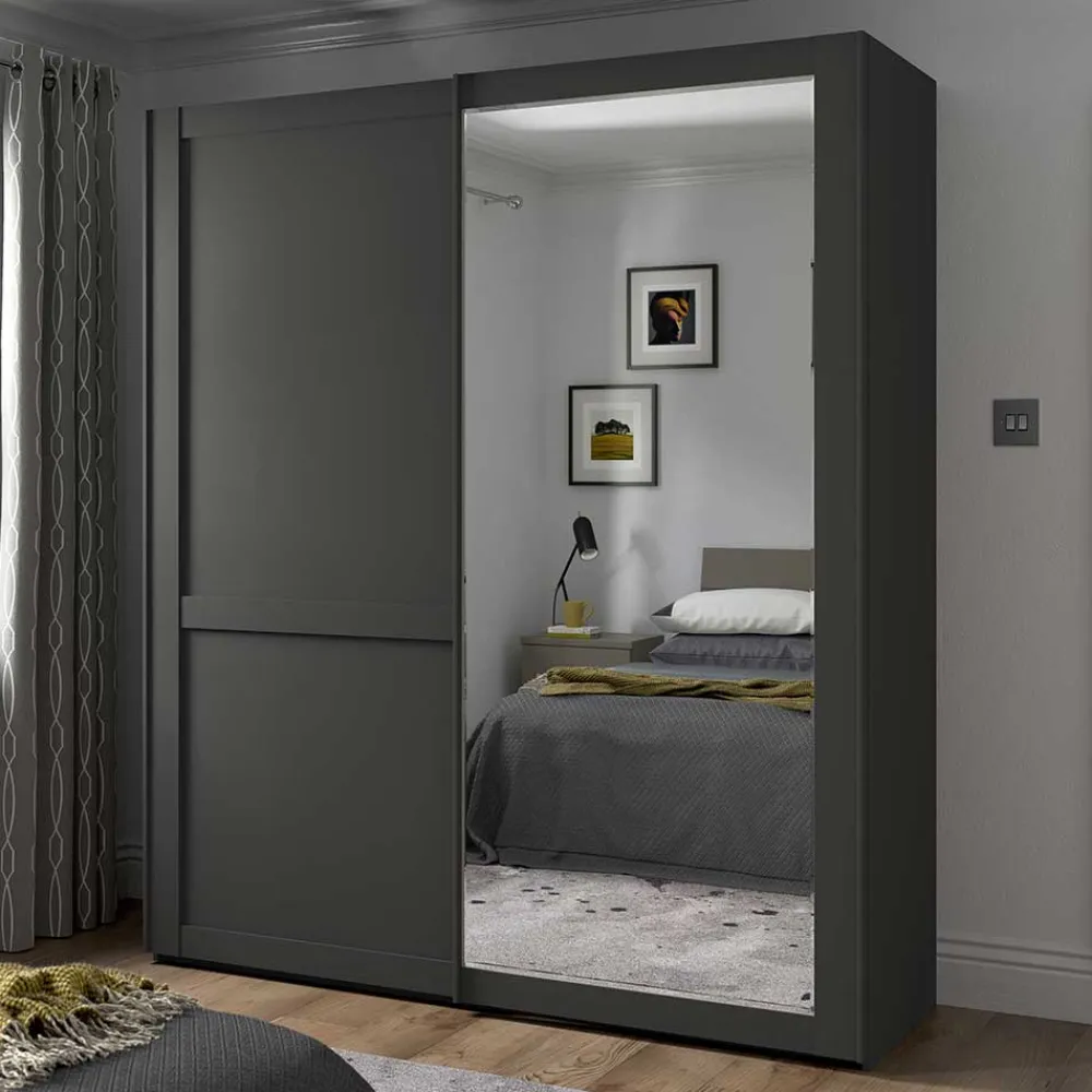 Hot Schiebetürenschrank Dunkelgrau Hierro Schiebetürenschränke