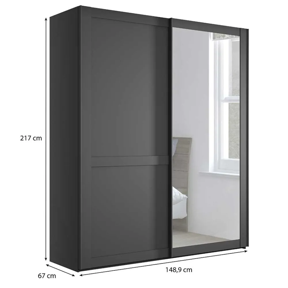 Hot Schiebetürenschrank Dunkelgrau Hierro Schiebetürenschränke