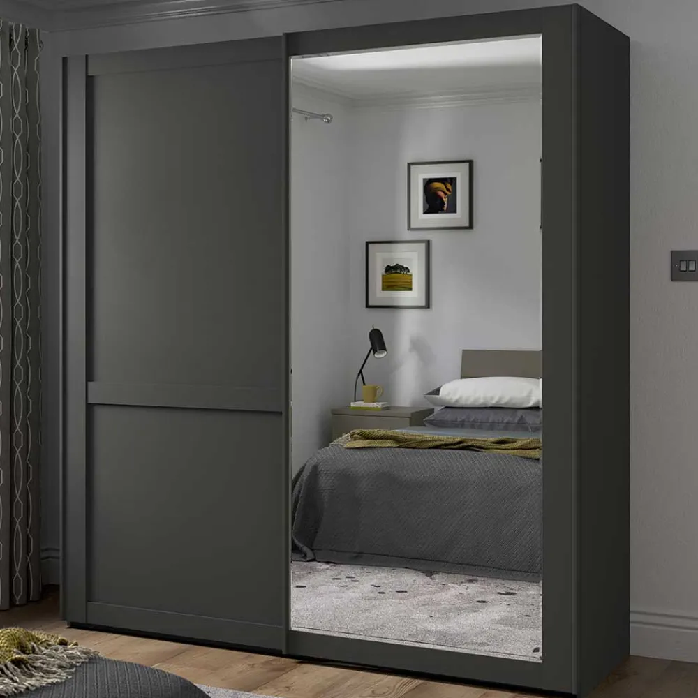 Hot Schiebetürenschrank Dunkelgrau Hierro Schiebetürenschränke