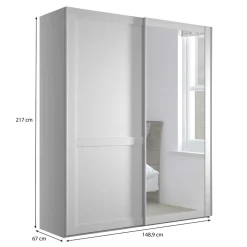 Schiebetürschrank mit Spiegel Tudana*Pharao24 Clearance