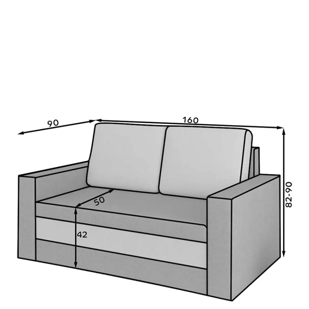 Schlafcouch Nodos 2 Sitzer Sofa|Schlafsofas